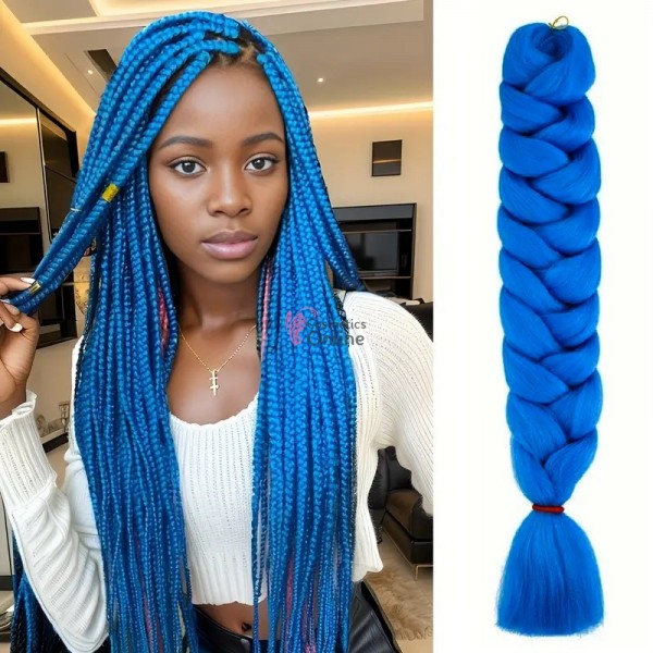 Coada de par afro impletita Premium  1 de 80 cm Indigo 80A29